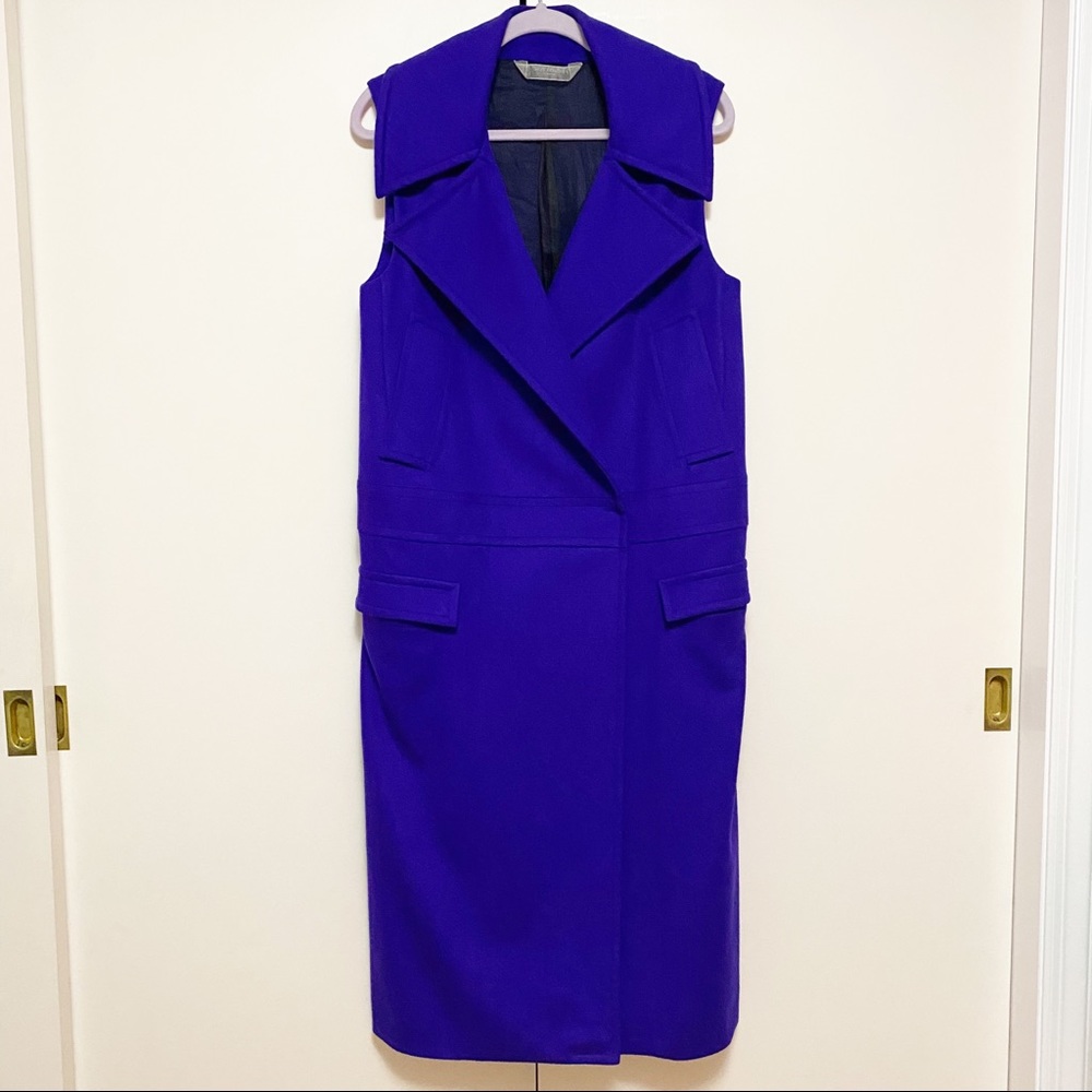 Reed Krakoff Ultramarine Blue Cashmere Wool Duster Vest Coat Medium